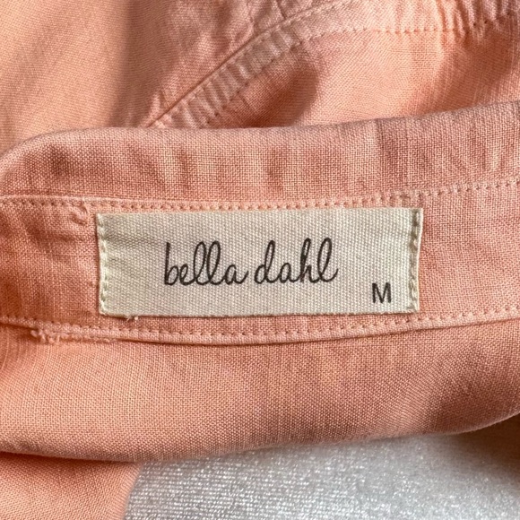 Bella Dahl Peach Tencel Button Down Shirt M Coastal Resort Soft Lyocell Top - Picture 4 of 7